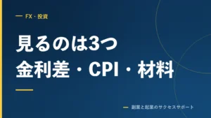 FXのファンダで見るのは3つ。金利差・CPI・材料の寿命